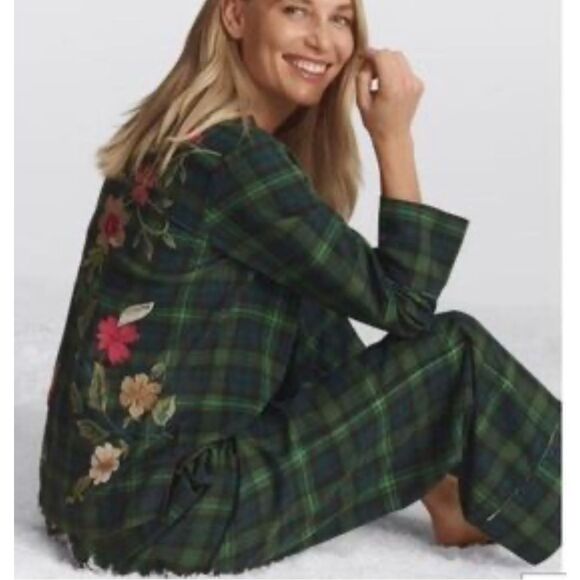 NWT Johnny Was RHODA embroidered LONG PJ SET, $275 XL A14 - Picture 2 of 10